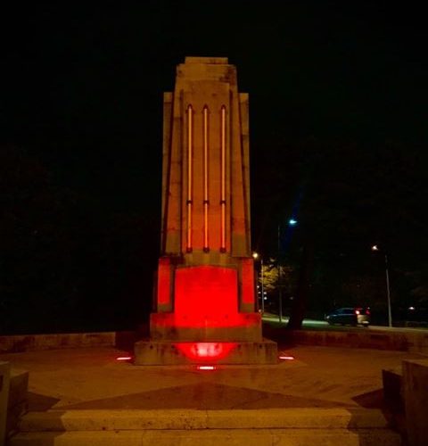 Red Lit Cenotaph